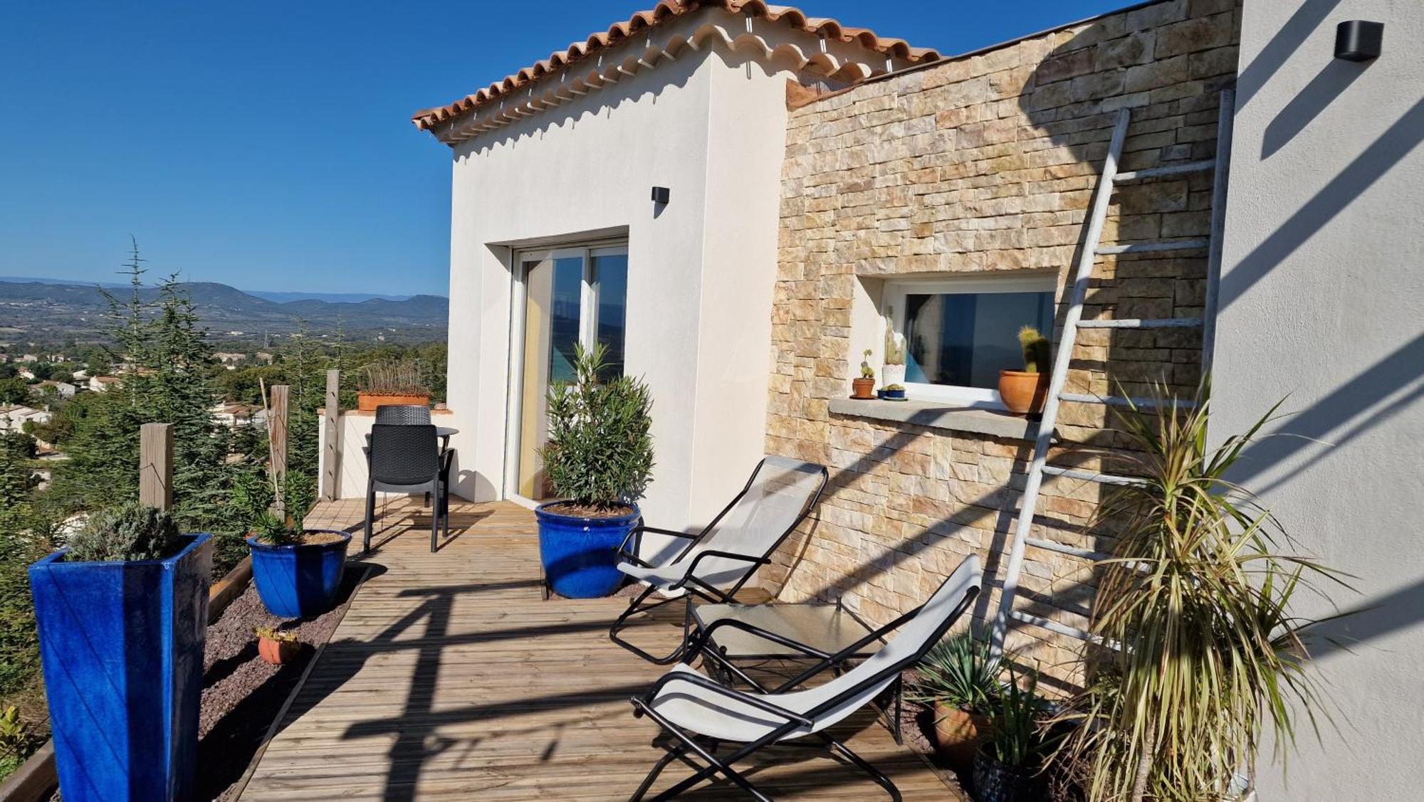 Reve D'Escapade Chambre Avec Vue Sublime Sur Les Cevennes Ardechoises Barjac  Esterno foto